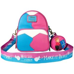 Make it Pink Make it Blue Sleeping Beauty Convertible Loungefly Backpack NWT 🩷🩵